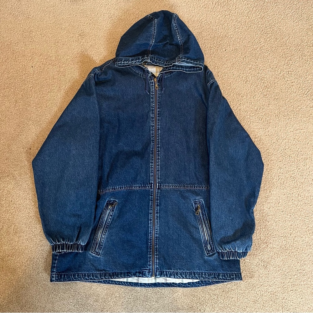 Jean Jacket Zip up Hoodie
